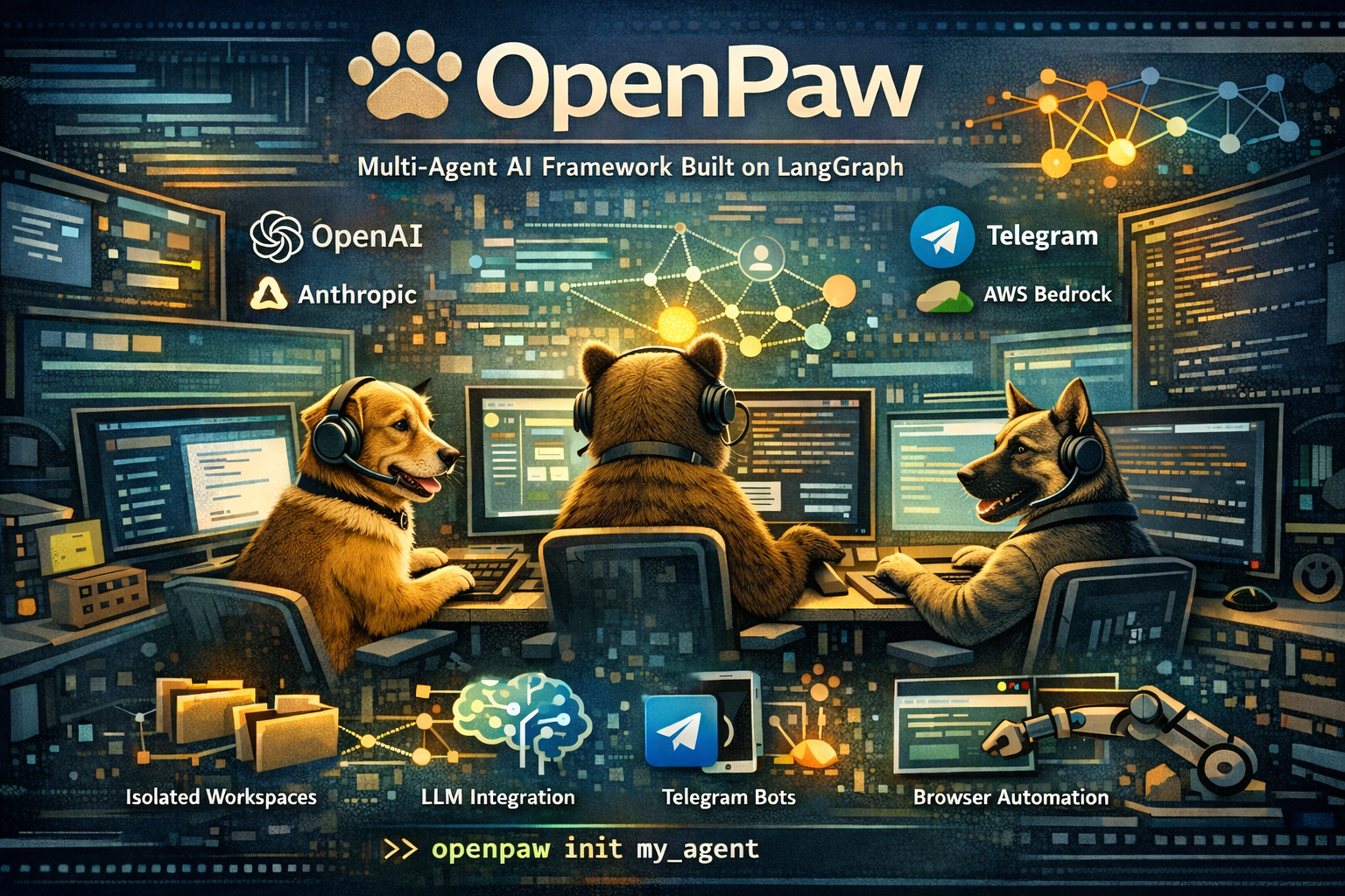 OpenPaw — Multi-Agent AI Framework